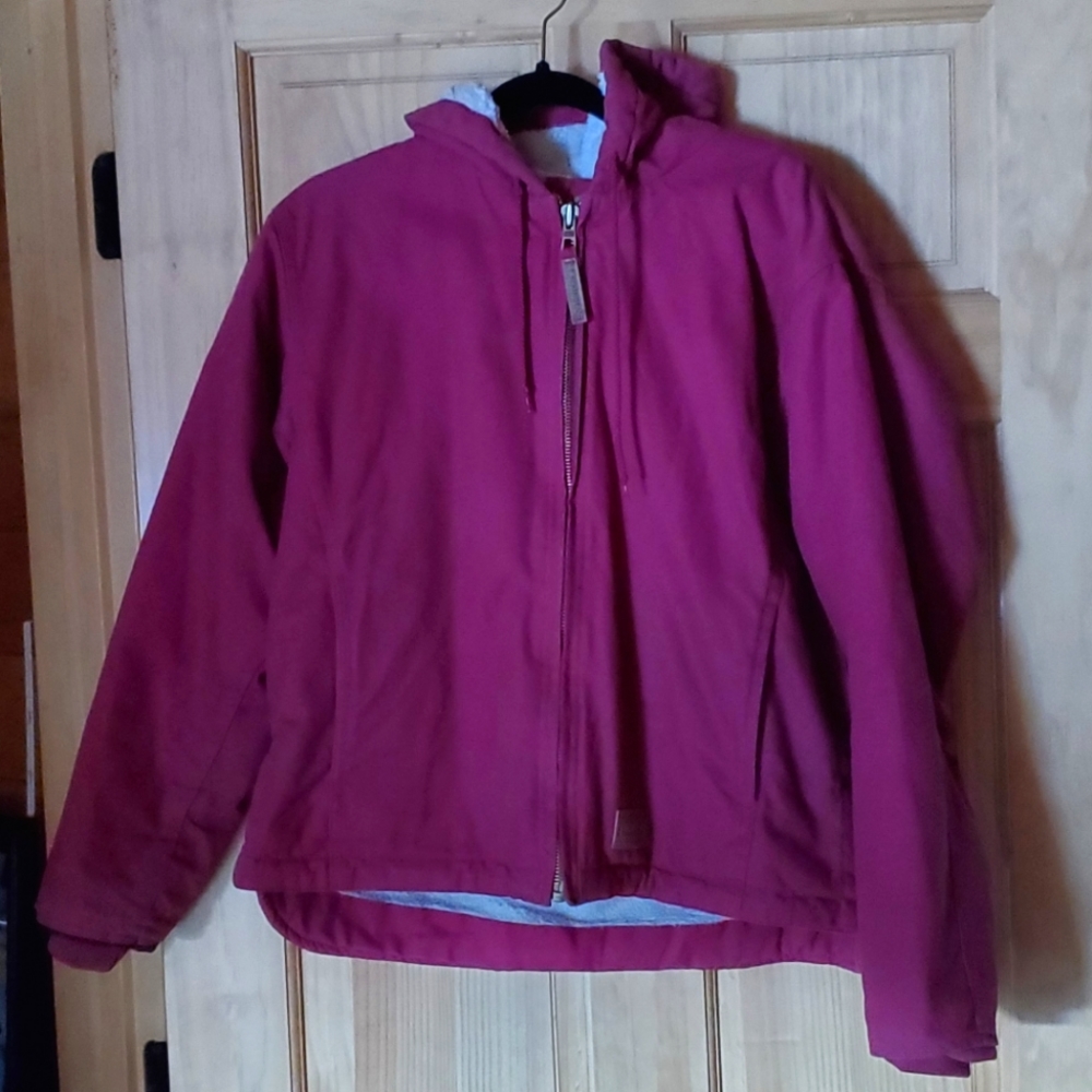 Medium Pink Canvas Sherpa Work Coat